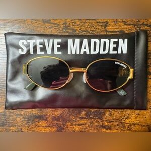 Steve Madden Gold Frame Sunglasses with Black Lenses